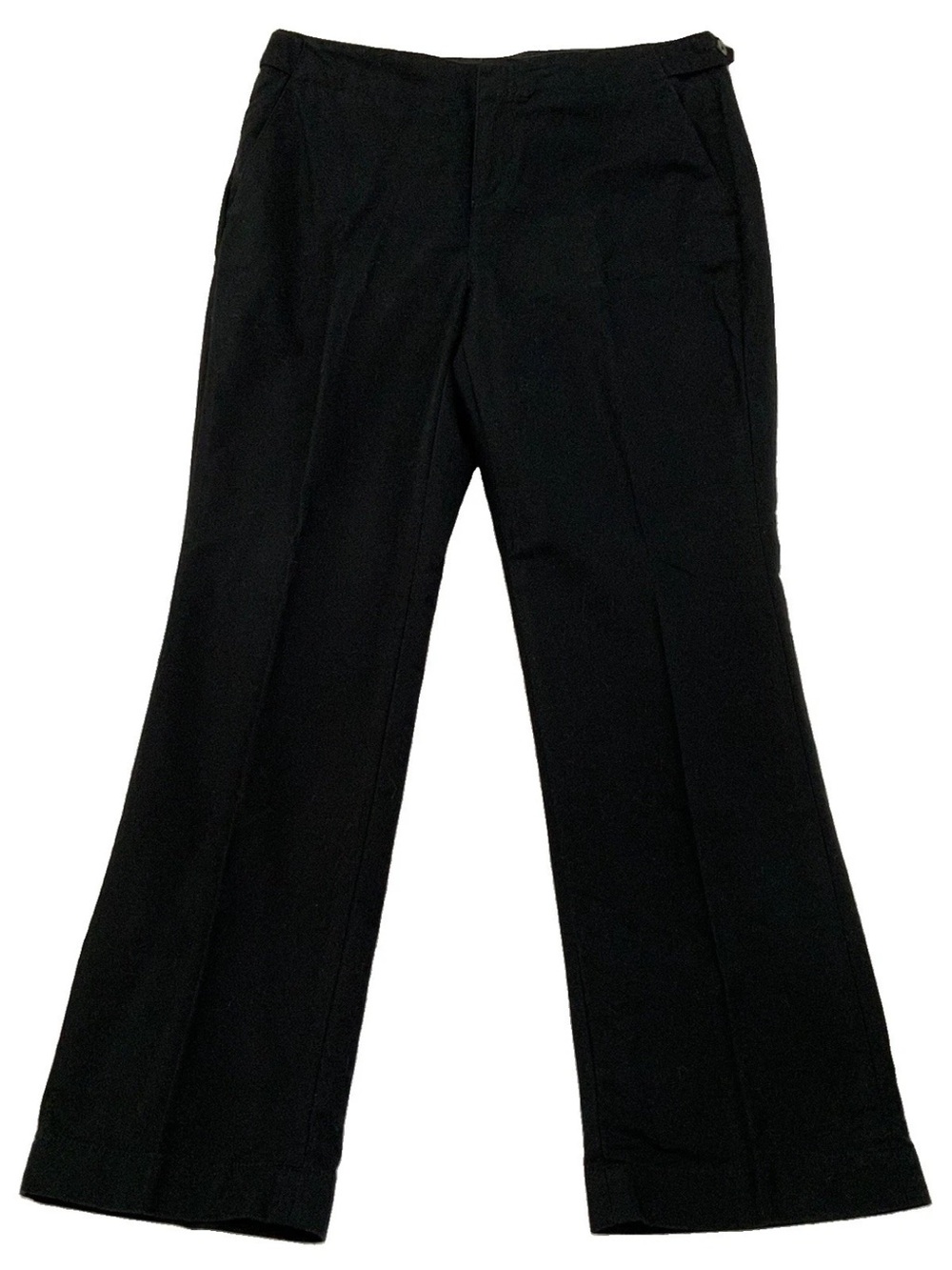 Coldwater Creek Pants 8P Natural Fit Straight Leg Navy Blue  Adjustable Waist